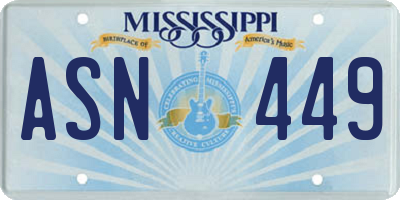 MS license plate ASN449