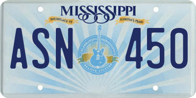 MS license plate ASN450