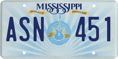 MS license plate ASN451
