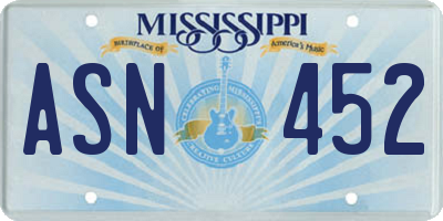 MS license plate ASN452