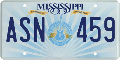 MS license plate ASN459