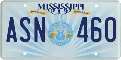 MS license plate ASN460