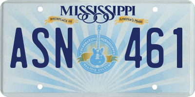 MS license plate ASN461