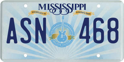 MS license plate ASN468