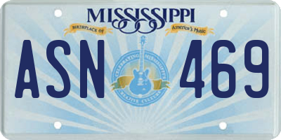 MS license plate ASN469