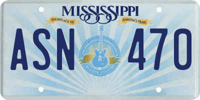 MS license plate ASN470