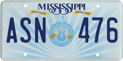 MS license plate ASN476
