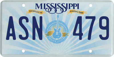 MS license plate ASN479