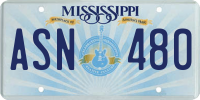 MS license plate ASN480
