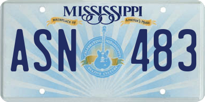 MS license plate ASN483