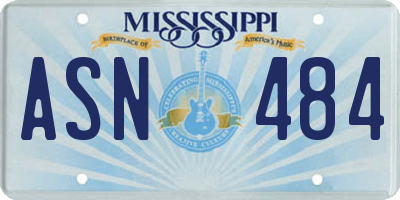 MS license plate ASN484