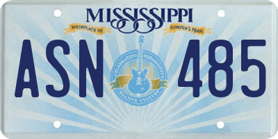 MS license plate ASN485