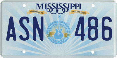 MS license plate ASN486