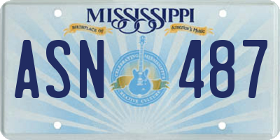 MS license plate ASN487