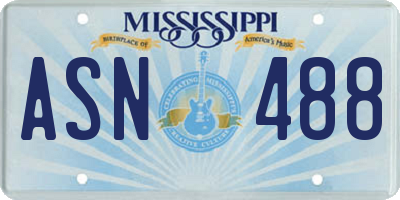 MS license plate ASN488