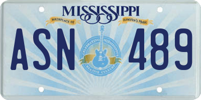 MS license plate ASN489