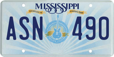 MS license plate ASN490