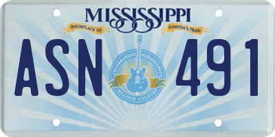 MS license plate ASN491