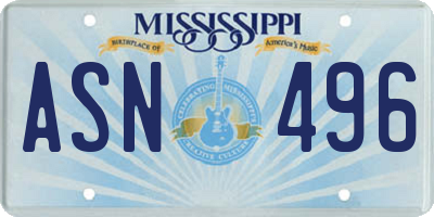 MS license plate ASN496