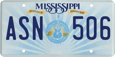 MS license plate ASN506