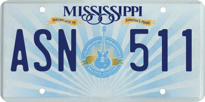 MS license plate ASN511
