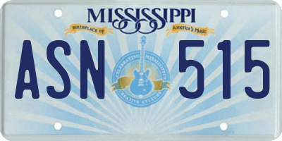 MS license plate ASN515