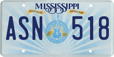 MS license plate ASN518