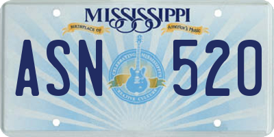 MS license plate ASN520