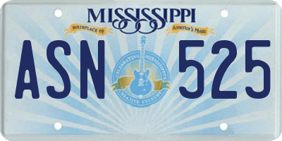 MS license plate ASN525