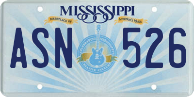 MS license plate ASN526