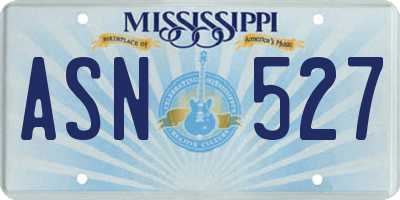 MS license plate ASN527