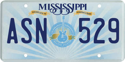MS license plate ASN529