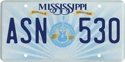 MS license plate ASN530