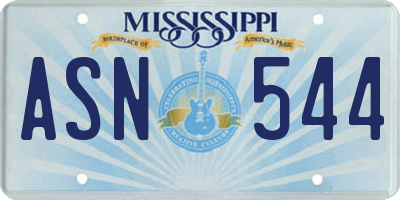 MS license plate ASN544