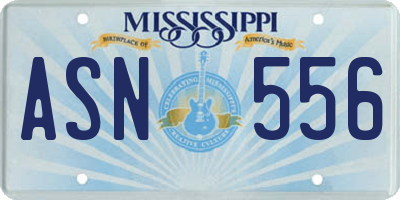 MS license plate ASN556