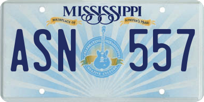 MS license plate ASN557