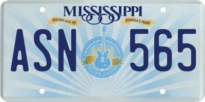 MS license plate ASN565
