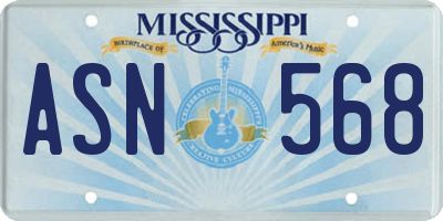 MS license plate ASN568