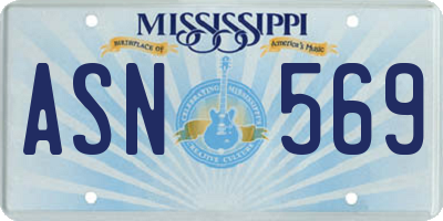 MS license plate ASN569