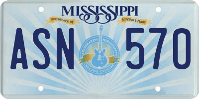 MS license plate ASN570
