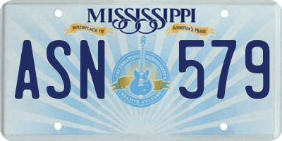 MS license plate ASN579