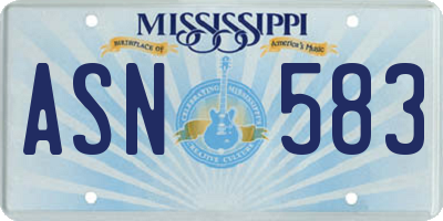 MS license plate ASN583