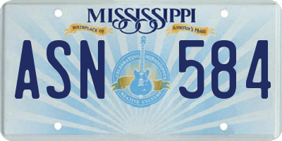 MS license plate ASN584