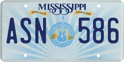 MS license plate ASN586