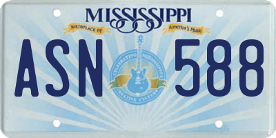 MS license plate ASN588