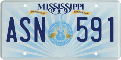 MS license plate ASN591