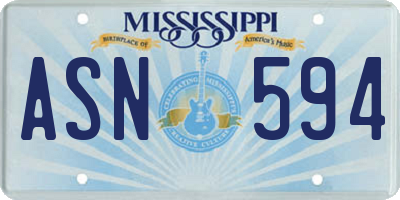 MS license plate ASN594