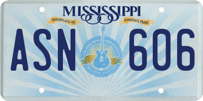 MS license plate ASN606