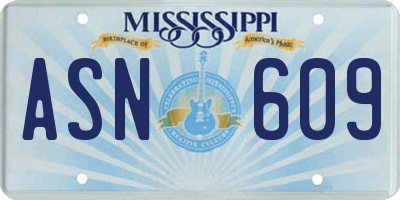 MS license plate ASN609