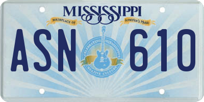 MS license plate ASN610